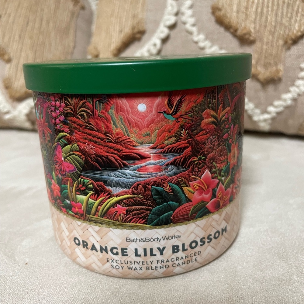 Orange Lily Blossom Bath and Body Works 3 Wick Candle